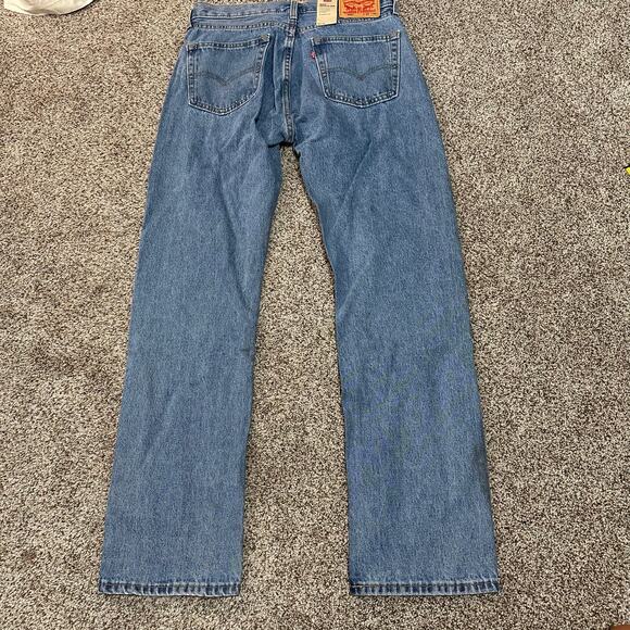 LEVI'S Men's 505 Regular Fit Jeans Size 32X32 In Light Stonewash - Picture 5 of 16